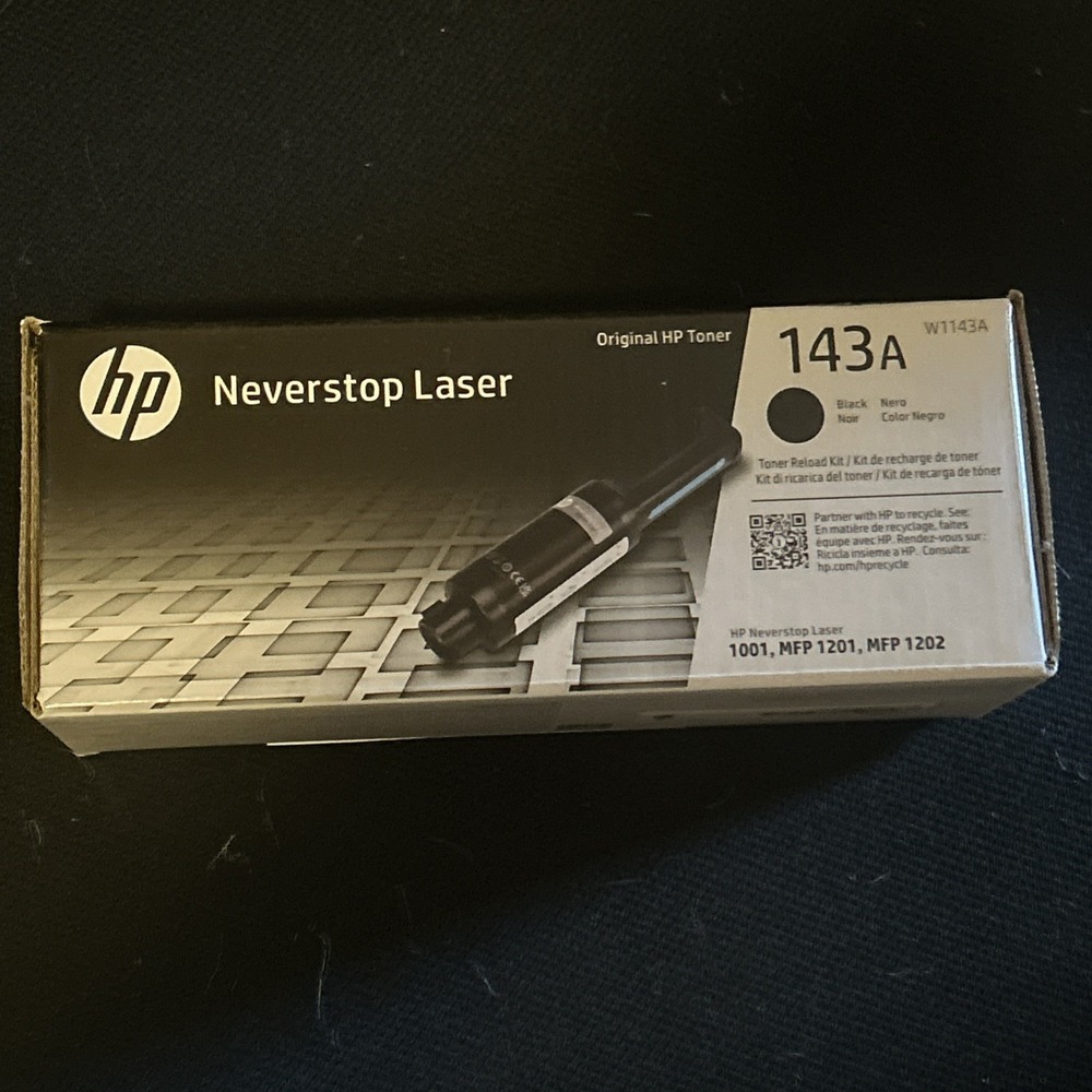 Genuine HP 143A Black NEVERSTOP Laser Toner Reload Kit (W1143A) Brand New